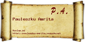 Pauleszku Amrita névjegykártya